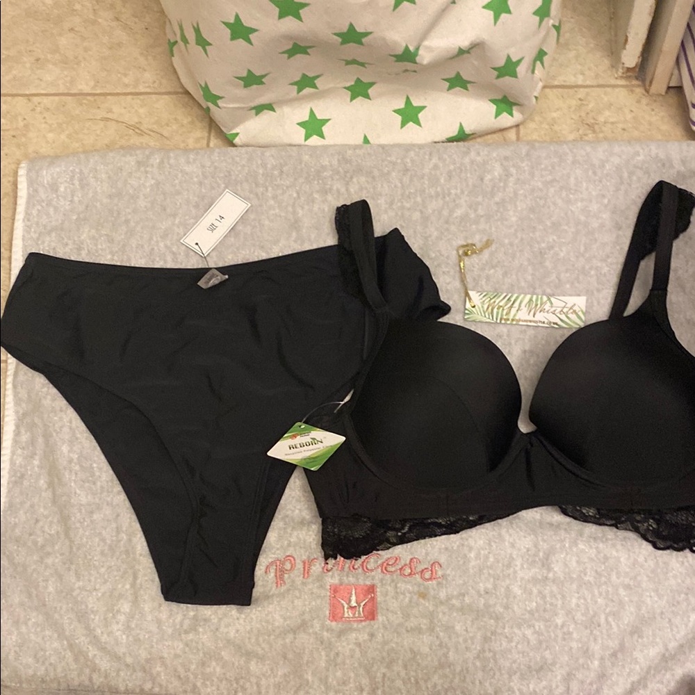 ASOS high waisted bikini and Top SIZING IN DESCRIPTION